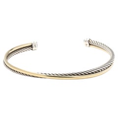 David Yurman CrossoverCuff Bracelet, 18K YellowGold Sterling Silver, Length 6.75