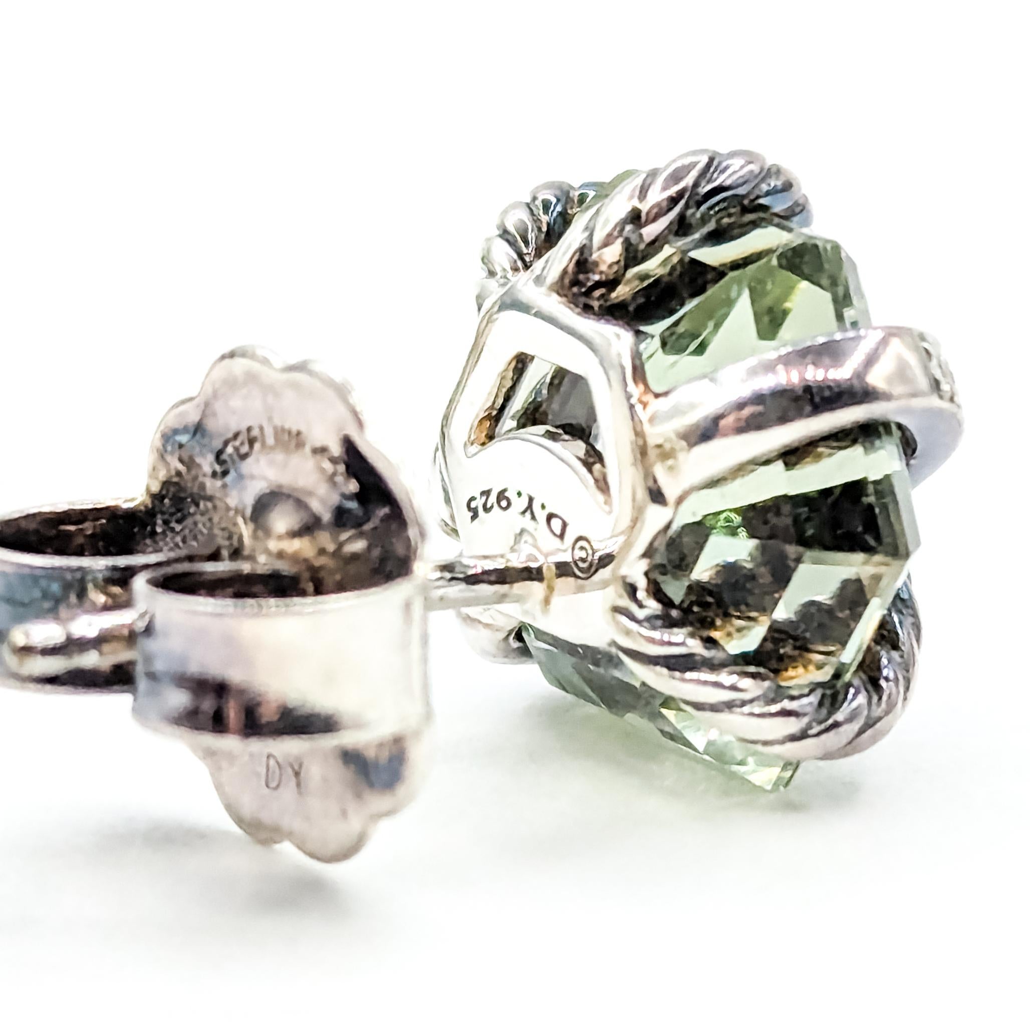 Boucles d'oreilles en cristal et diamants en argent de David Yurman en vente 1