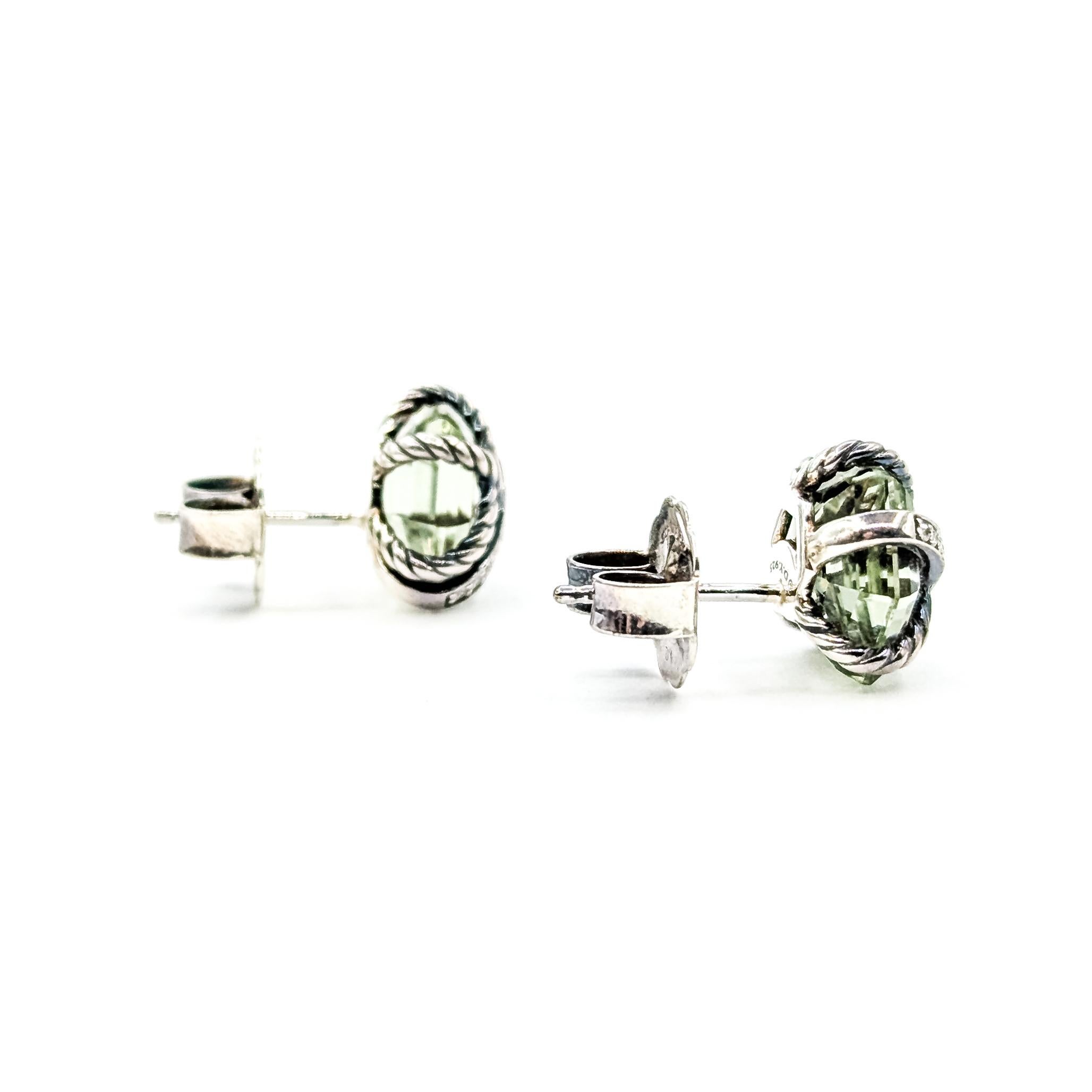 Boucles d'oreilles en cristal et diamants en argent de David Yurman en vente 2