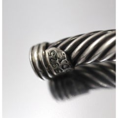 Pulsera brazalete David Yurman. Pulsera de cable de una estación de plata de ley de 14k