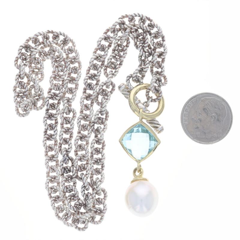 Women's David Yurman Cultured Pearl Blue Topaz Necklace 17