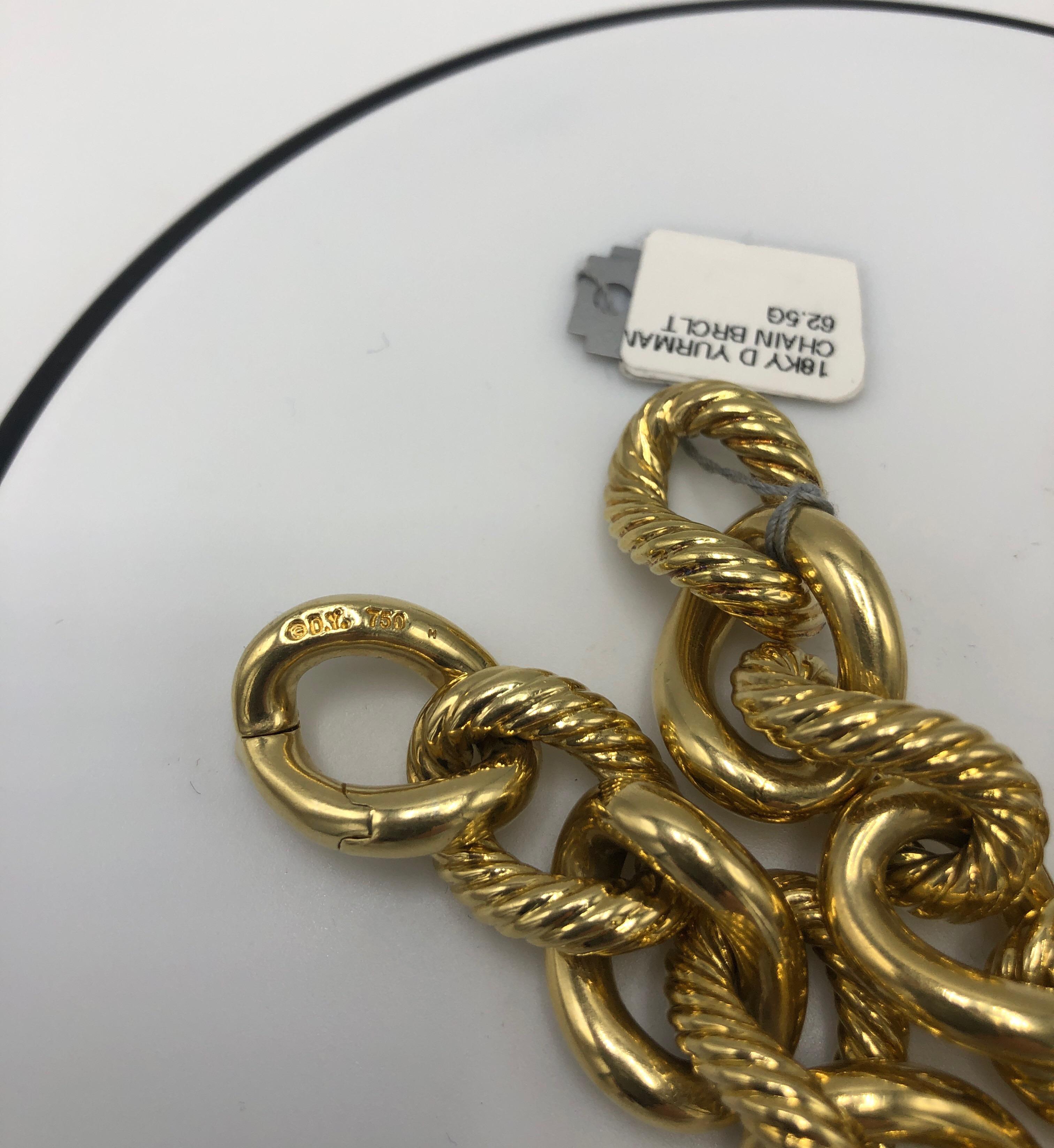 Modern David Yurman Curb Link Yellow Gold Bracelet