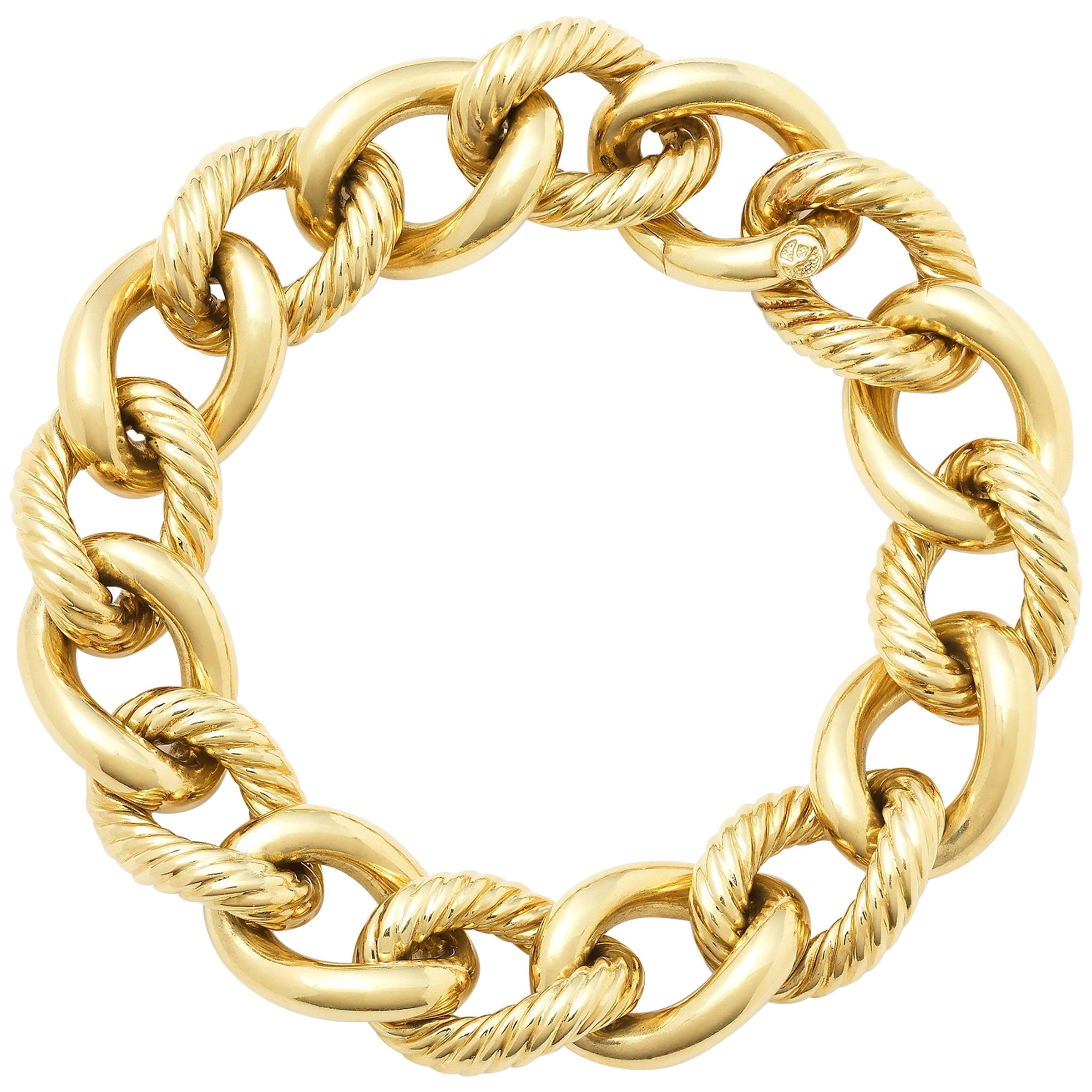 David Yurman Curb Link Yellow Gold Bracelet