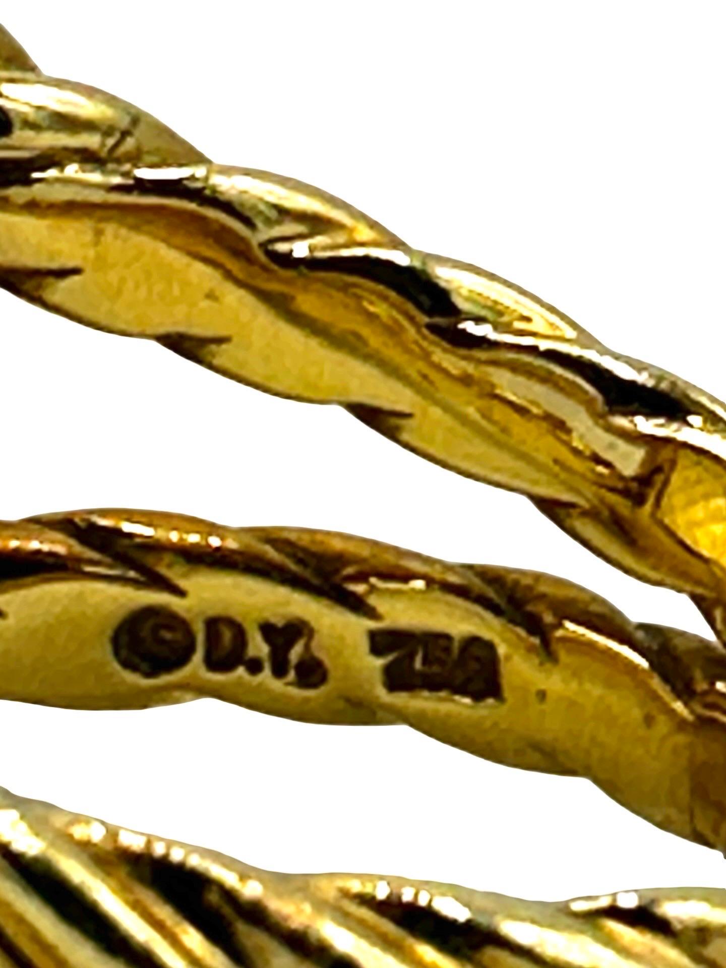 David Yurman Bague en or jaune 18 carats avec citrine coussin et diamant en vente 1