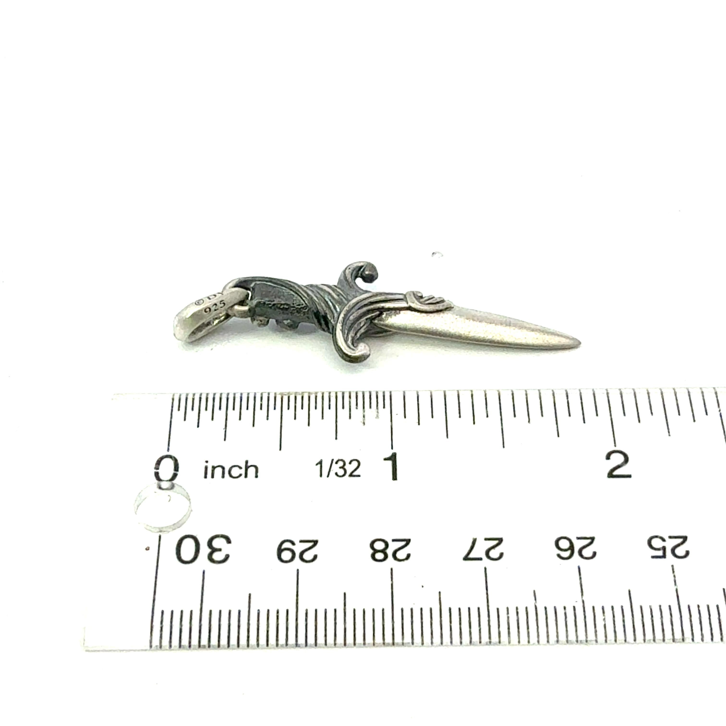 David Yurman Dagger Amulet Pendant Sterling Silver Estate en venta 1