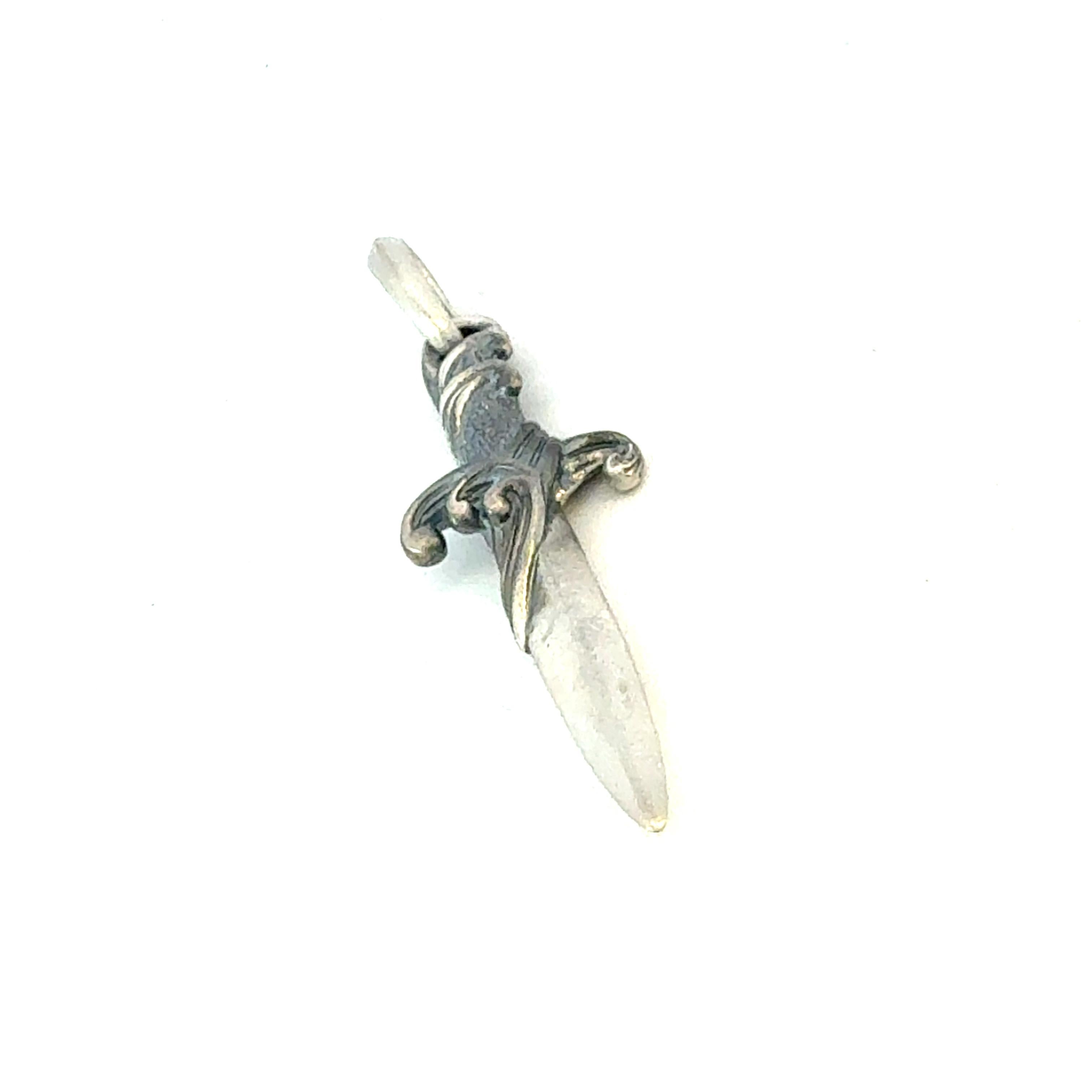David Yurman Dagger Amulet Pendant Sterling Silver Estate For Sale 1