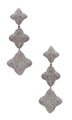 David Yurman Dangle Drop Earrings In 18Kt Gold With 6.86 Ctw In VS Diamonds