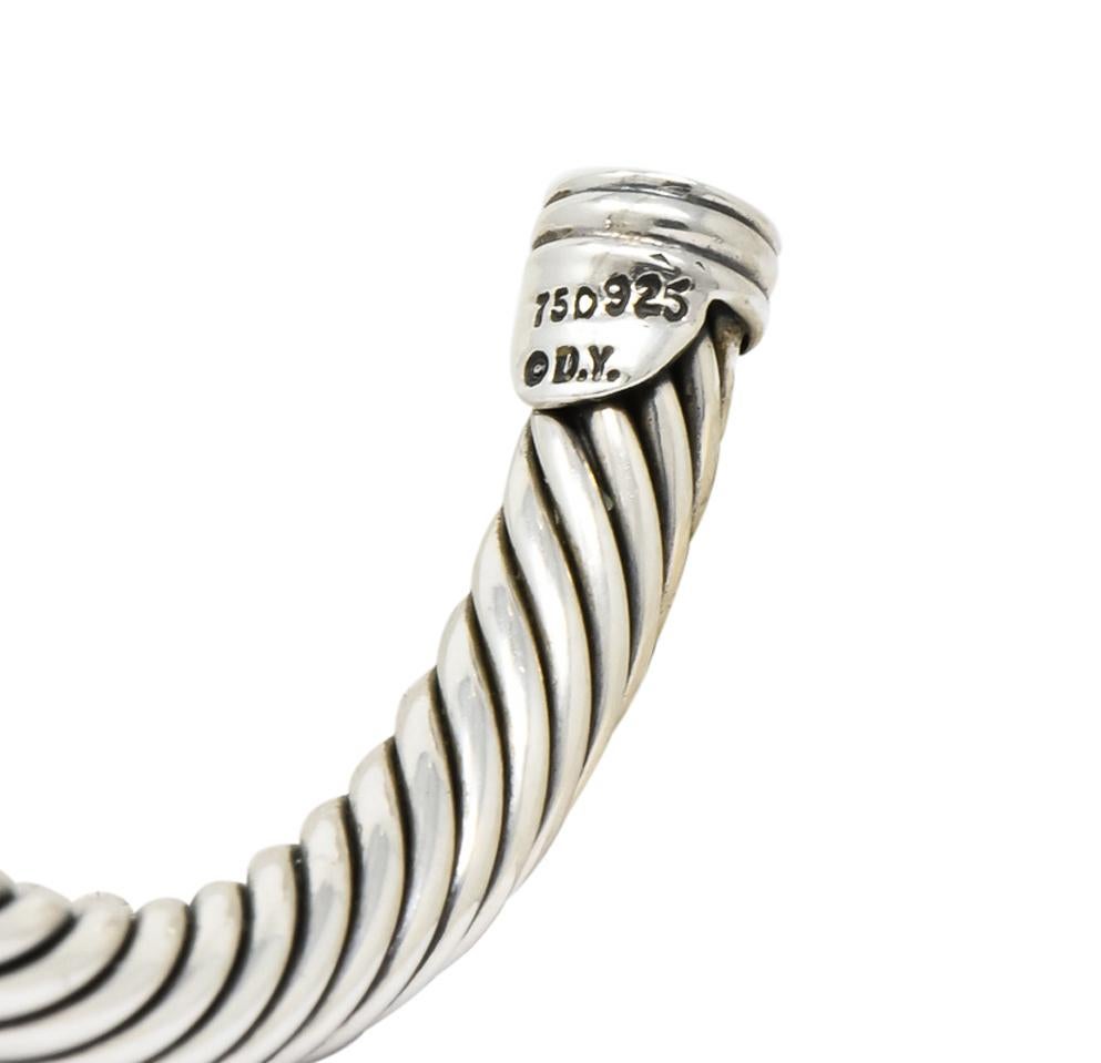 Women's or Men's David Yurman Diamond 18 Karat Gold Sterling Silver Cable Twist Bracelet