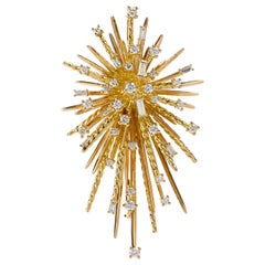 Broche pendentif Supernova en or 18 carats avec diamants David Yurman