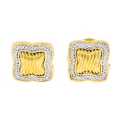 David Yurman Diamond 18 Karat Yellow Gold Ladies Earrings