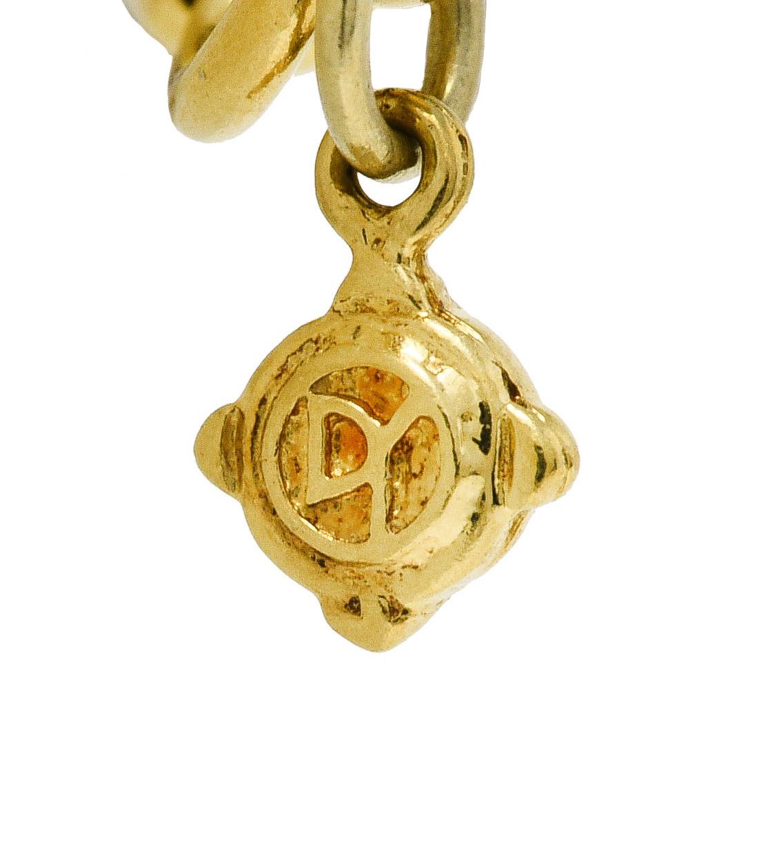 Women's or Men's David Yurman Diamond 18 Karat Yellow Gold Twisted Cable Lantana Chain Necklace