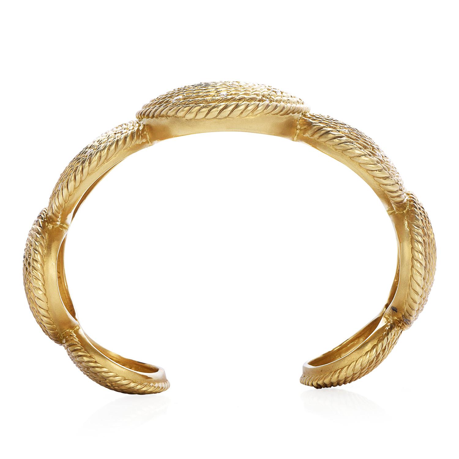 Women's or Men's David Yurman Diamond 18K Gold Woven Cuff Bracelet $22, 000