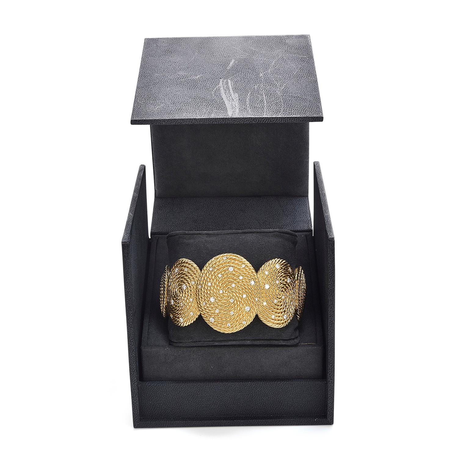 David Yurman Diamond 18K Gold Woven Cuff Bracelet $22, 000 1
