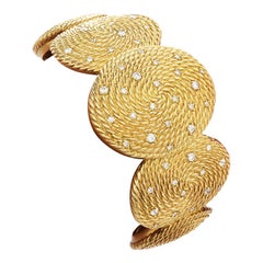 David Yurman Diamond 18K Gold Woven Cuff Bracelet $22, 000