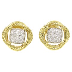 David Yurman Diamond 18K Yellow Gold Earrings