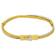 David Yurman diamond 18k yellow white gold crossover bracelet