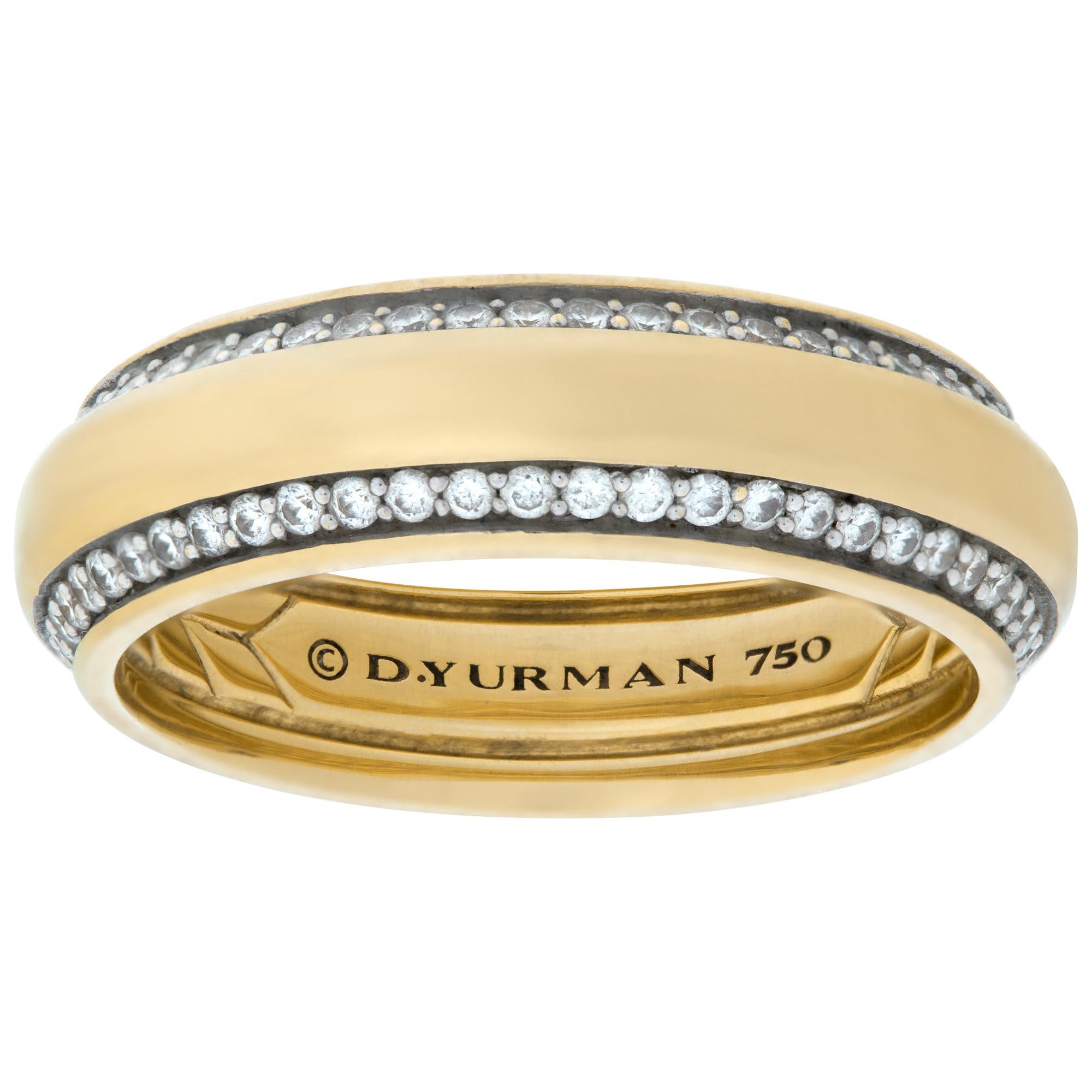 David Yurman diamond 18K yellow & white gold wedding band For Sale