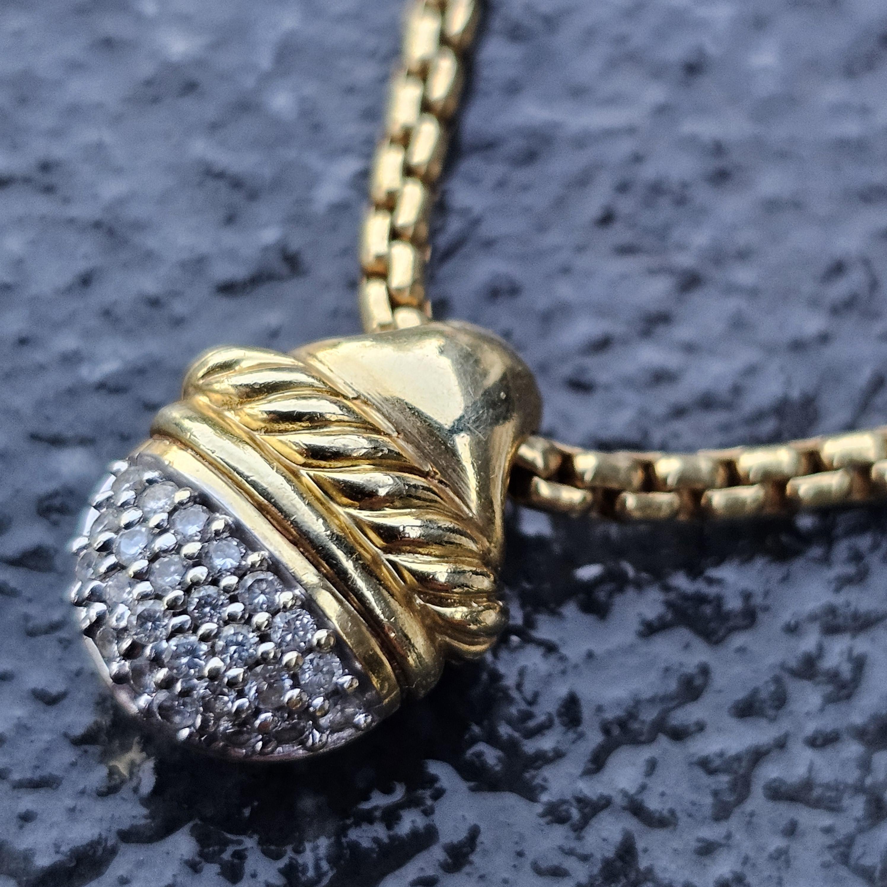 David Yurman Collana a catena con ciondolo a forma di ghianda in oro giallo 18k da 16