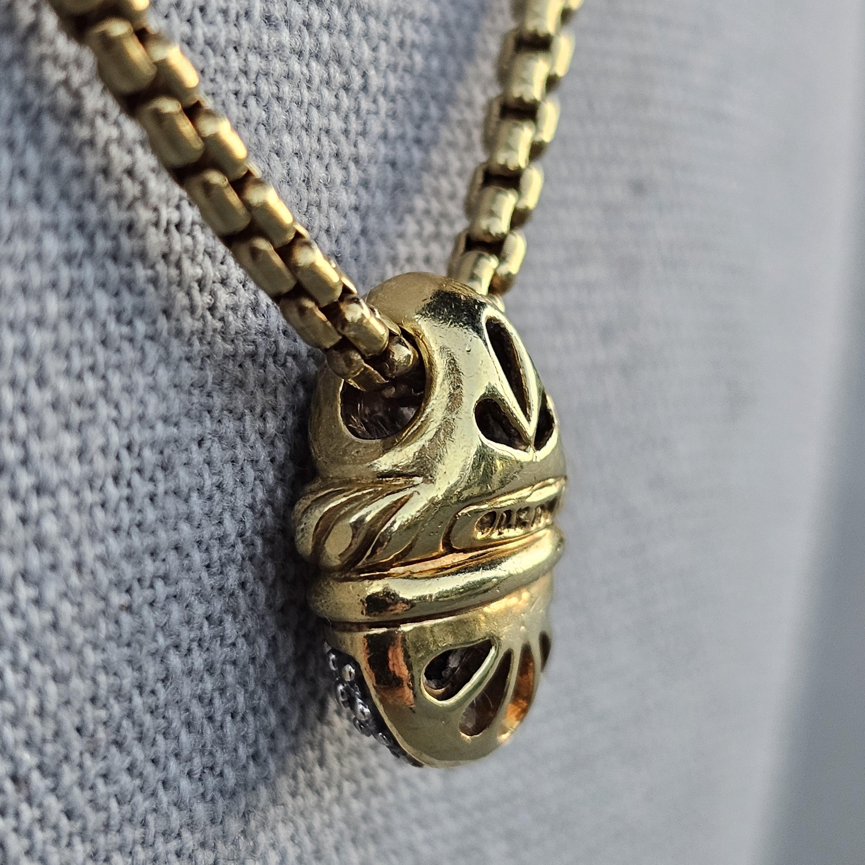 Donna David Yurman Collana a catena con ciondolo a forma di ghianda in oro giallo 18k da 16