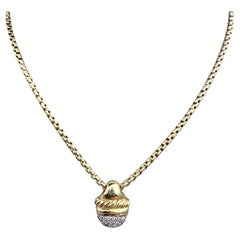 David Yurman Collana a catena con ciondolo a forma di ghianda in oro giallo 18k da 16" 25,3g