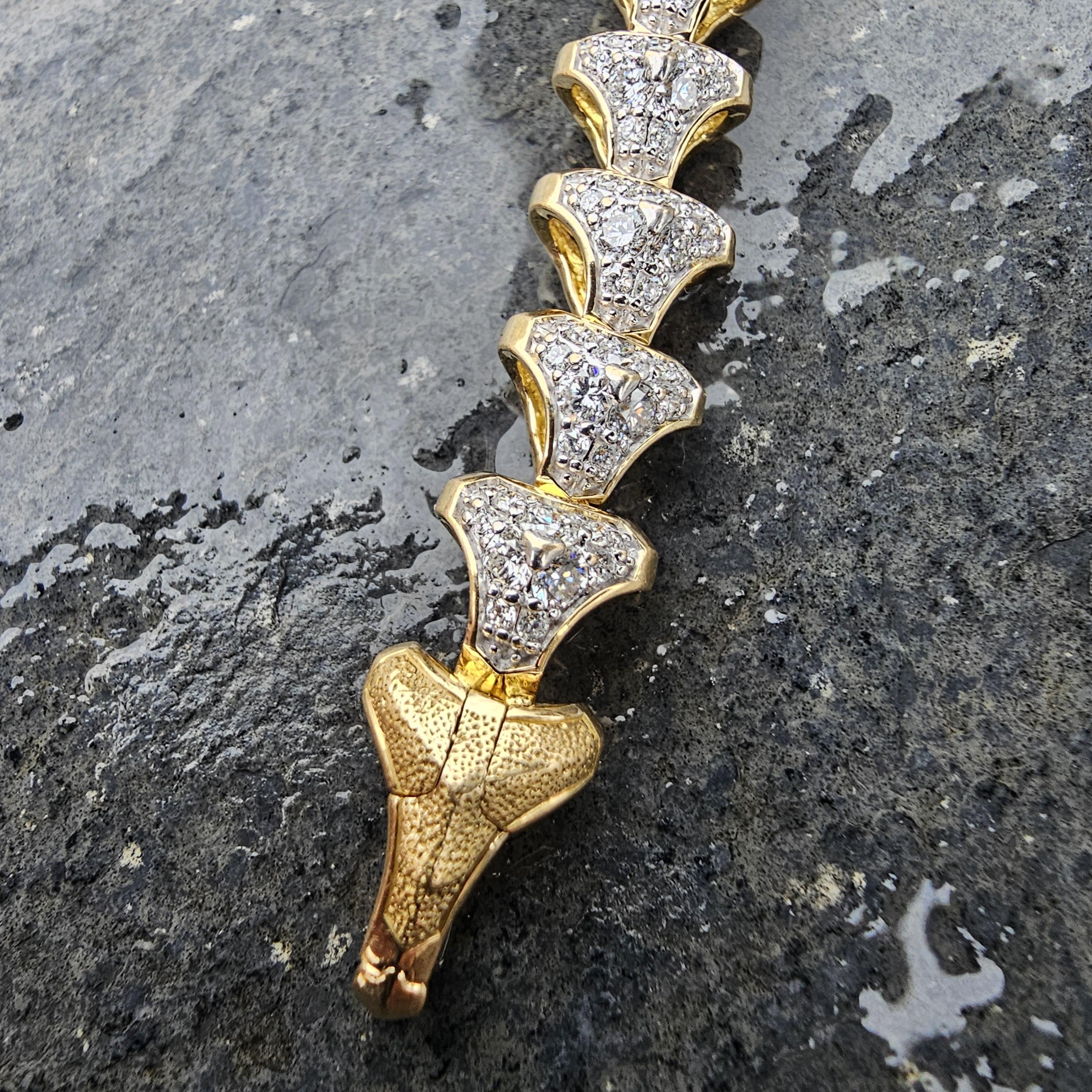 David Yurman Pulsera de eslabones con diamantes 18k Oro amarillo S 8,25