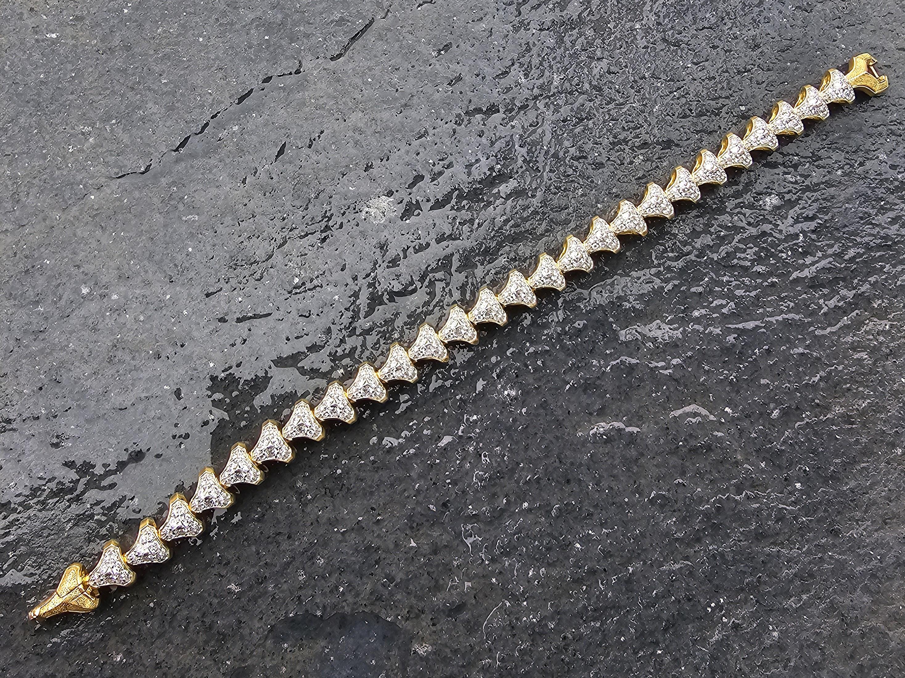 David Yurman Pulsera de eslabones con diamantes 18k Oro amarillo S 8,25