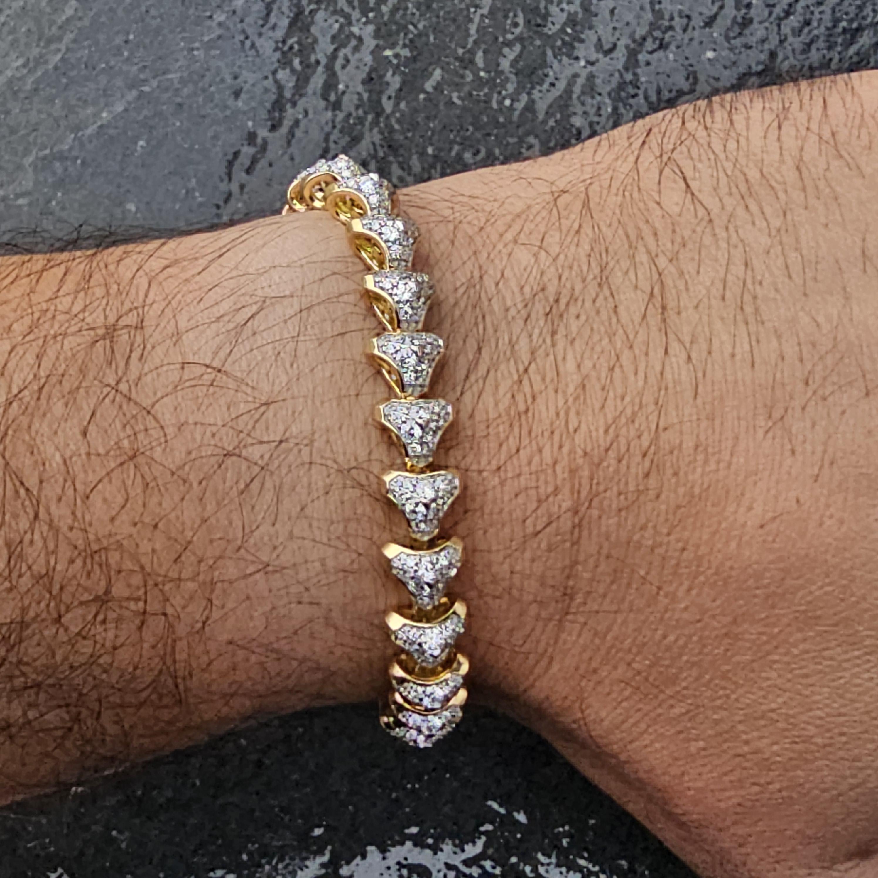 David Yurman Pulsera de eslabones con diamantes 18k Oro amarillo S 8,25