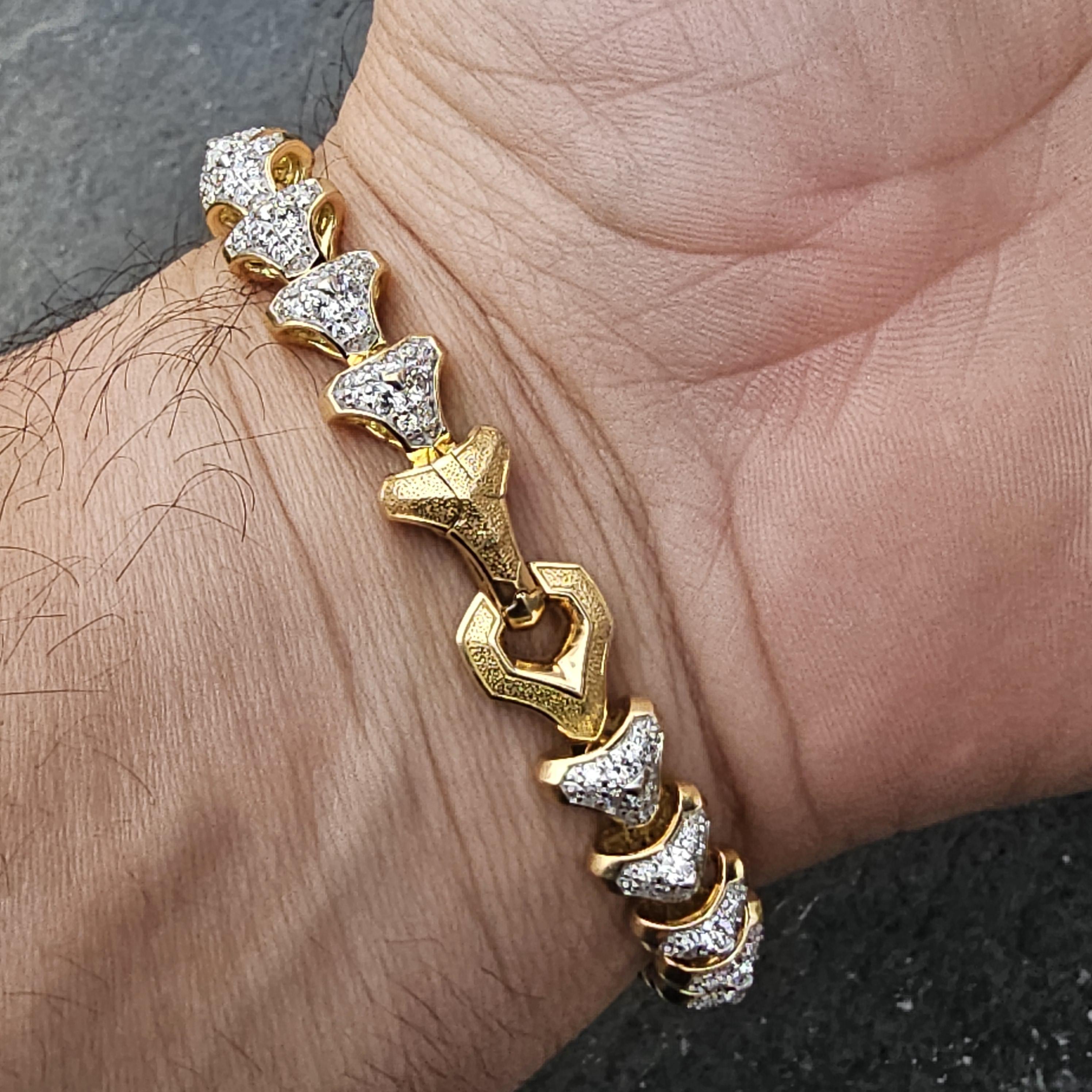 David Yurman Pulsera de eslabones con diamantes 18k Oro amarillo S 8,25