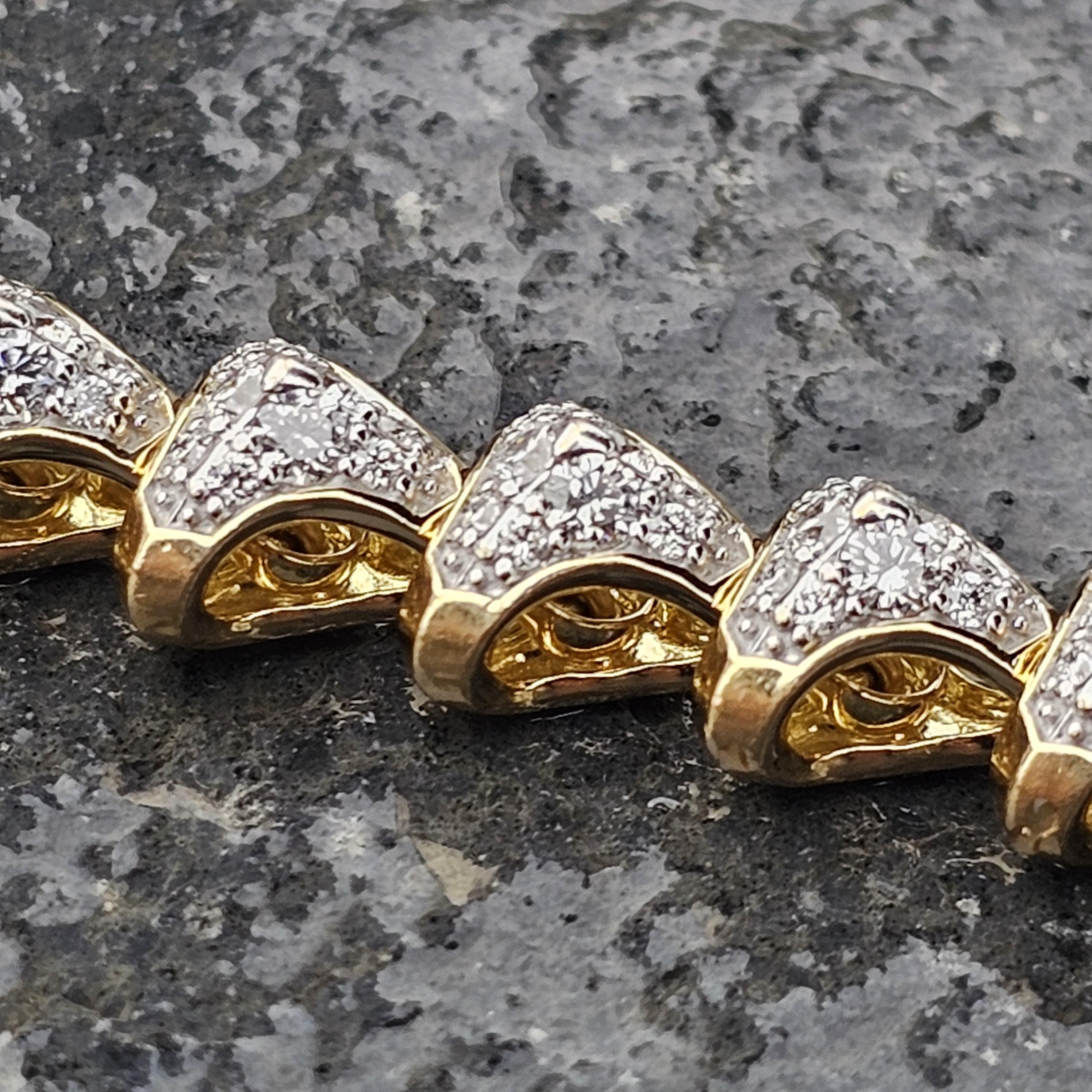 David Yurman Pulsera de eslabones con diamantes 18k Oro amarillo S 8,25