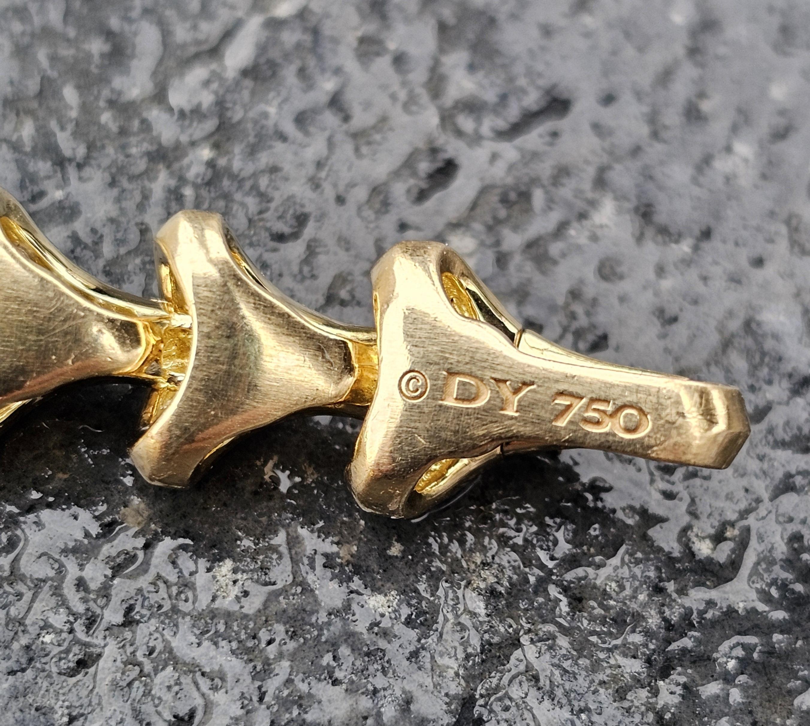 David Yurman Pulsera de eslabones con diamantes 18k Oro amarillo S 8,25