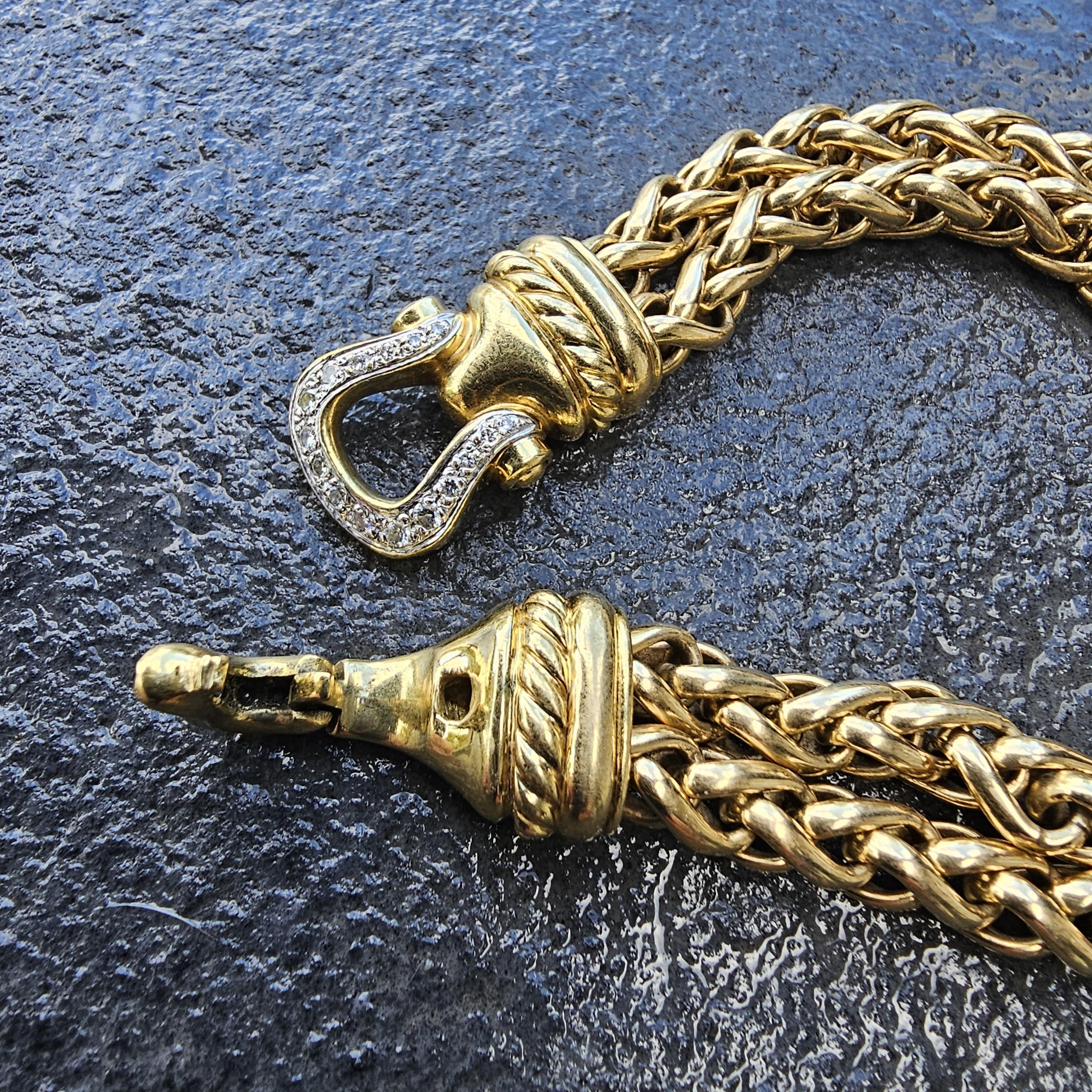David Yurman Bracciale con Fibbia in Oro Giallo 18k 7,5