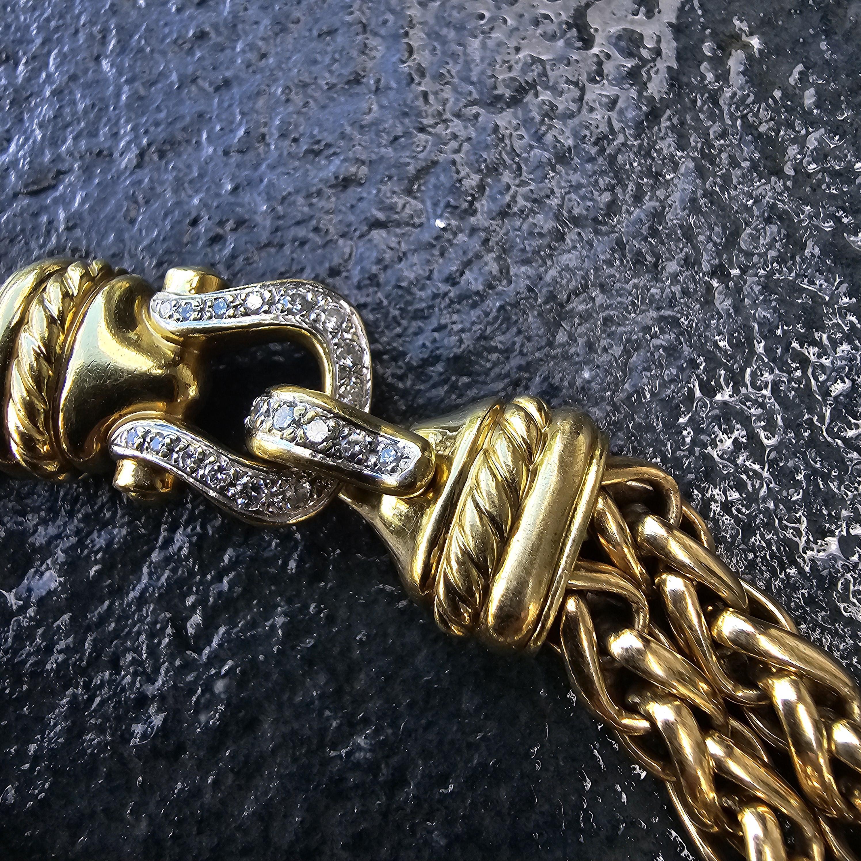 David Yurman Bracciale con Fibbia in Oro Giallo 18k 7,5