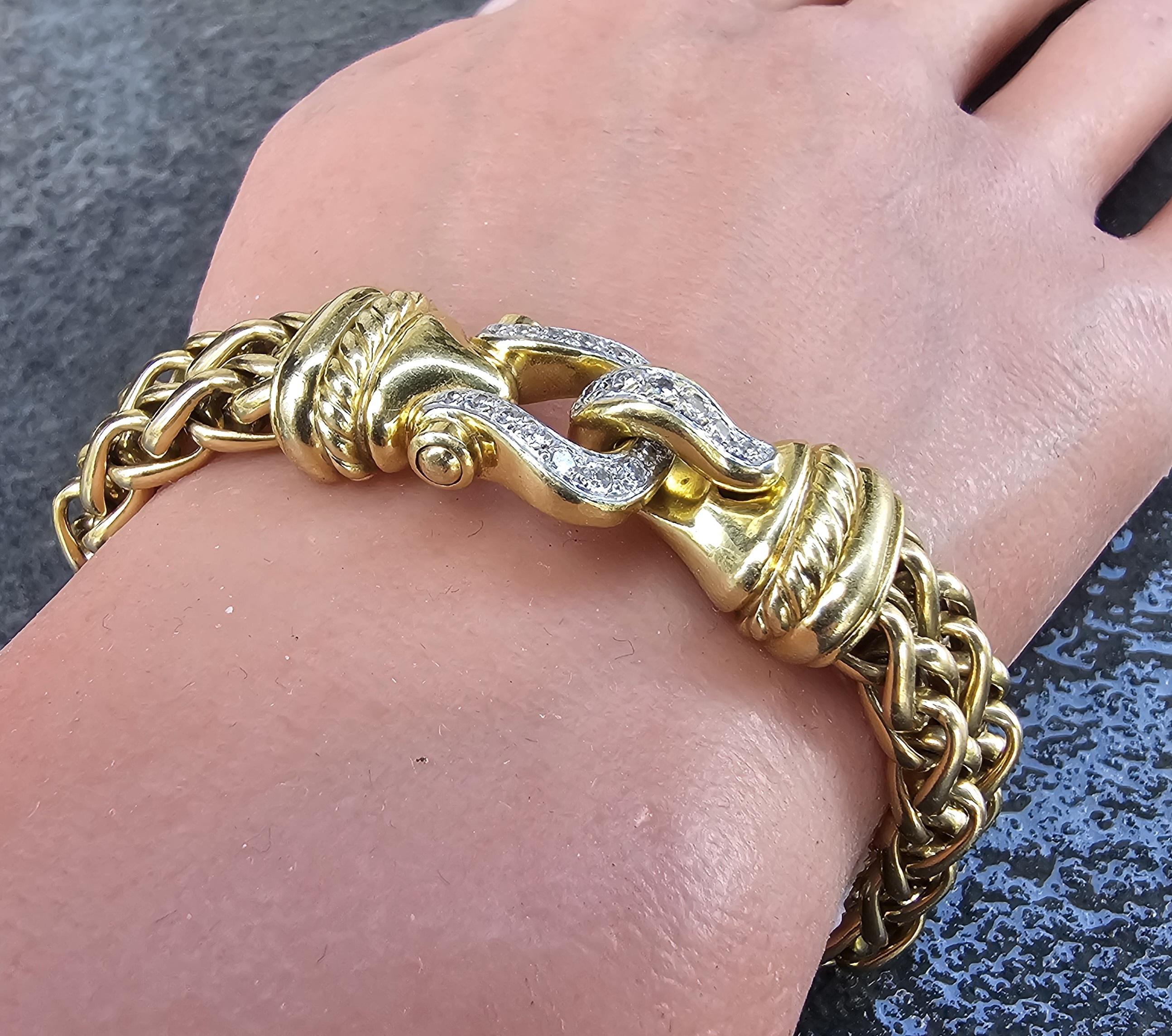 David Yurman Bracciale con Fibbia in Oro Giallo 18k 7,5