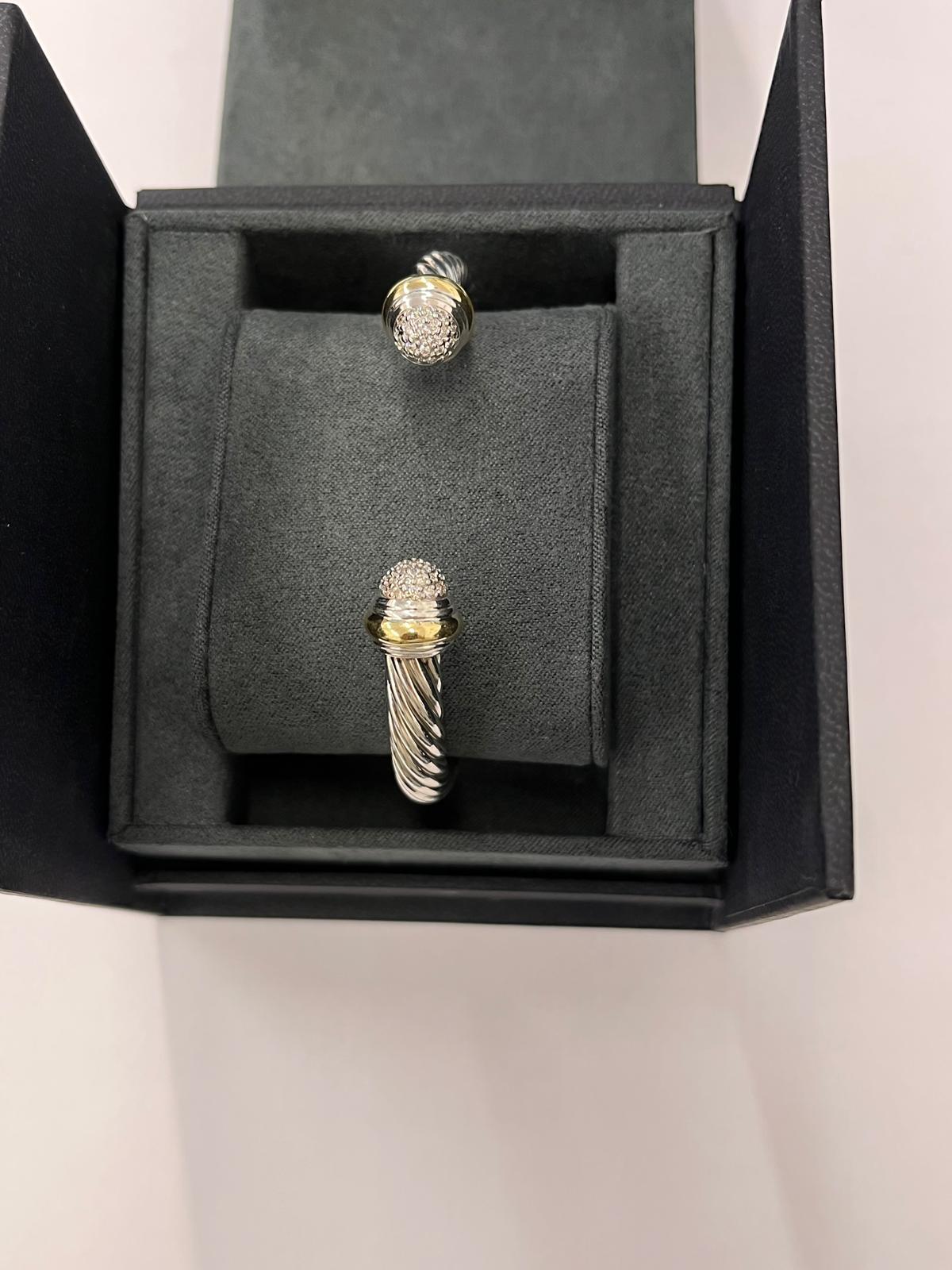 Bracelet en câble avec diamants David Yurman en vente 6