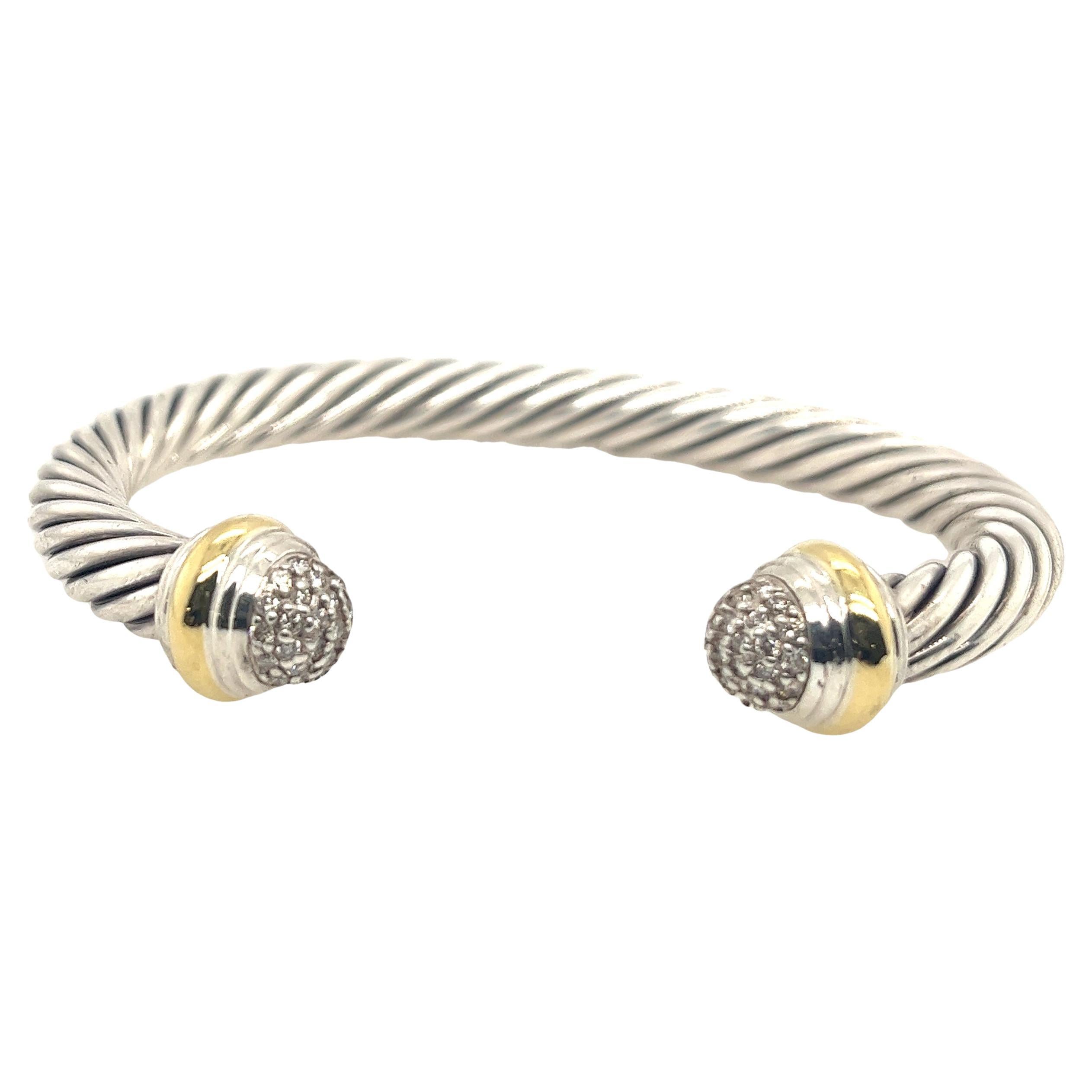Bracelet en câble avec diamants David Yurman