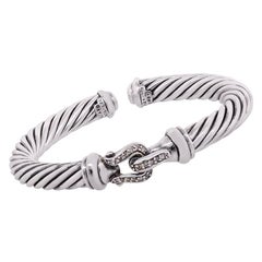 David Yurman Diamond Cable Buckle Bangle