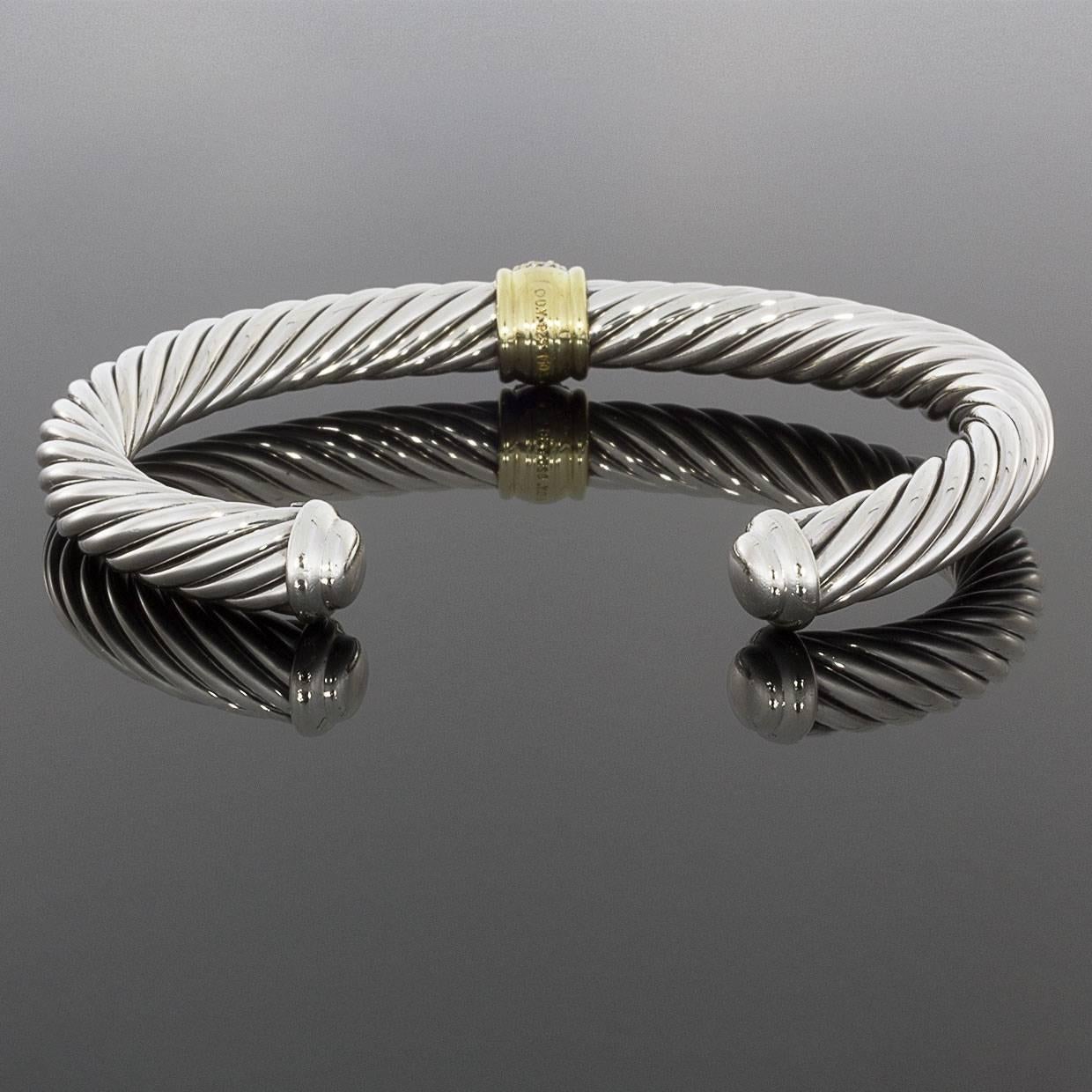 Women's David Yurman Diamond Cable Cuff Bracelet