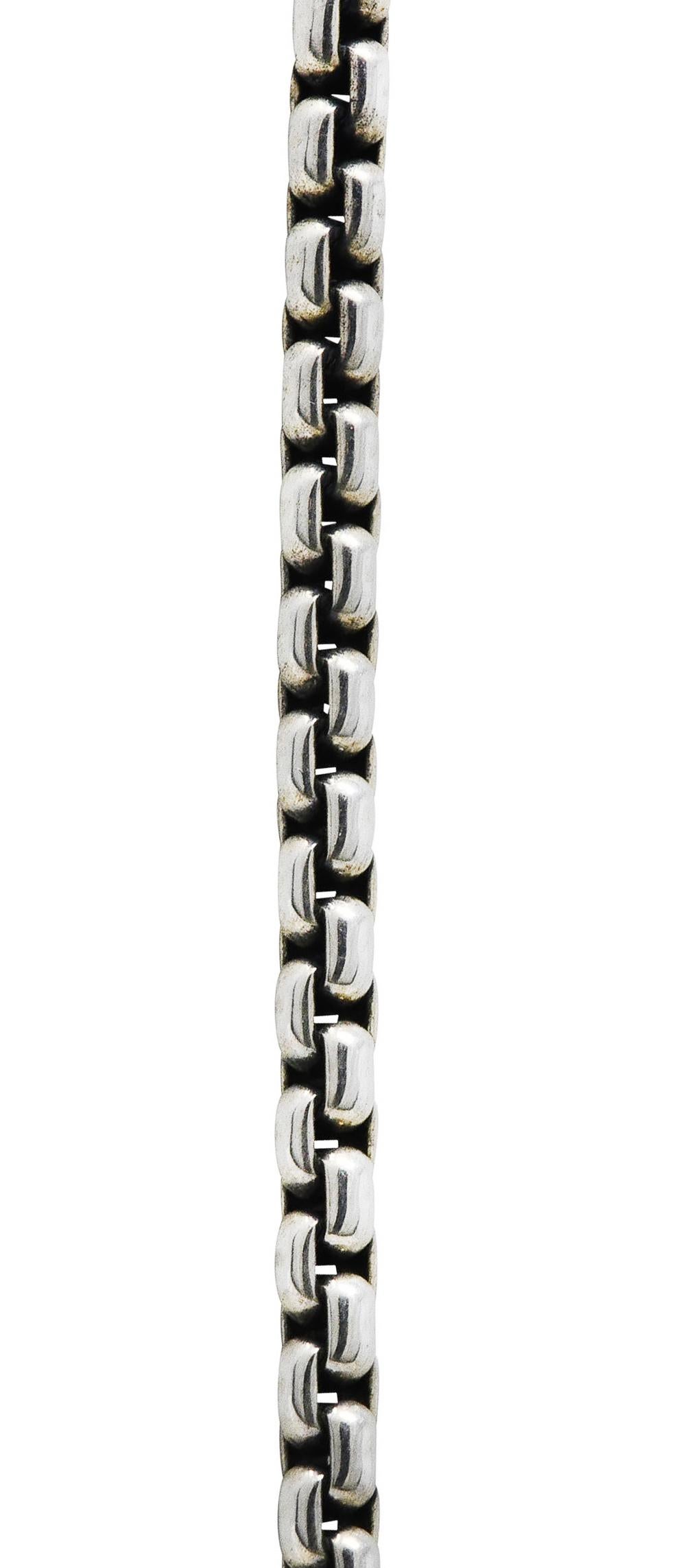 Women's or Men's David Yurman Diamond Chrysoprase 18 Karat Gold Silver Enhancer Pendant Necklace