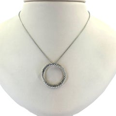 David Yurman Diamond Circle Pendant Necklace