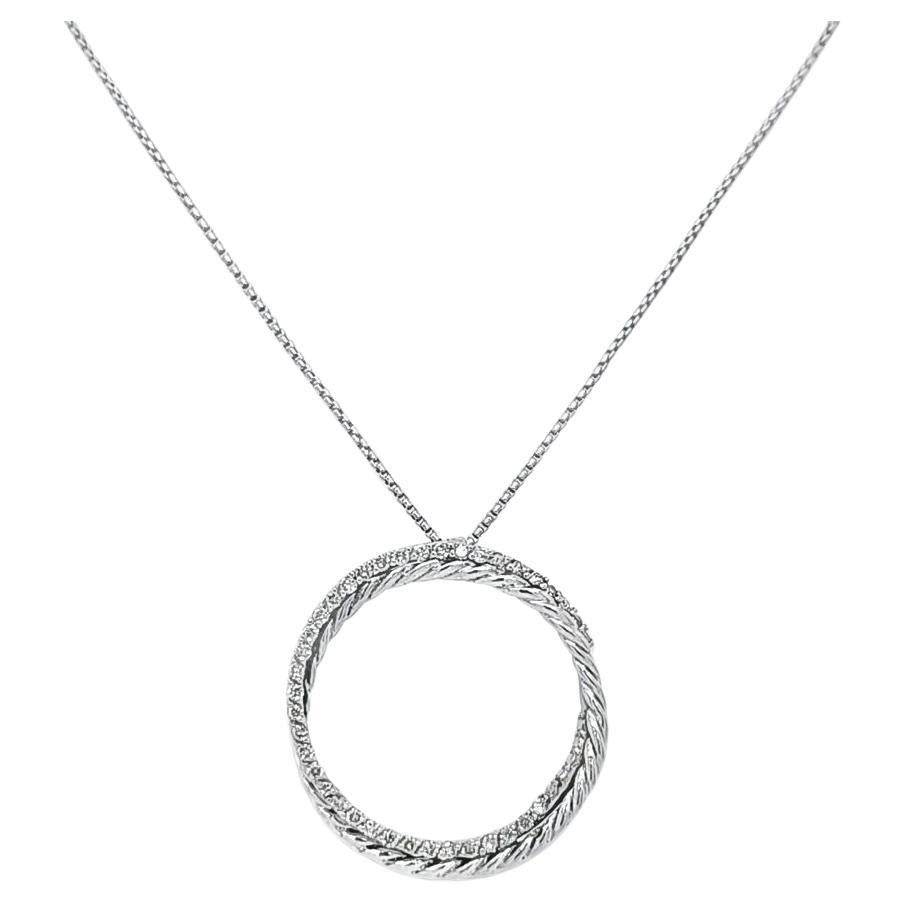 David Yurman Diamond Circle Pendant Necklace