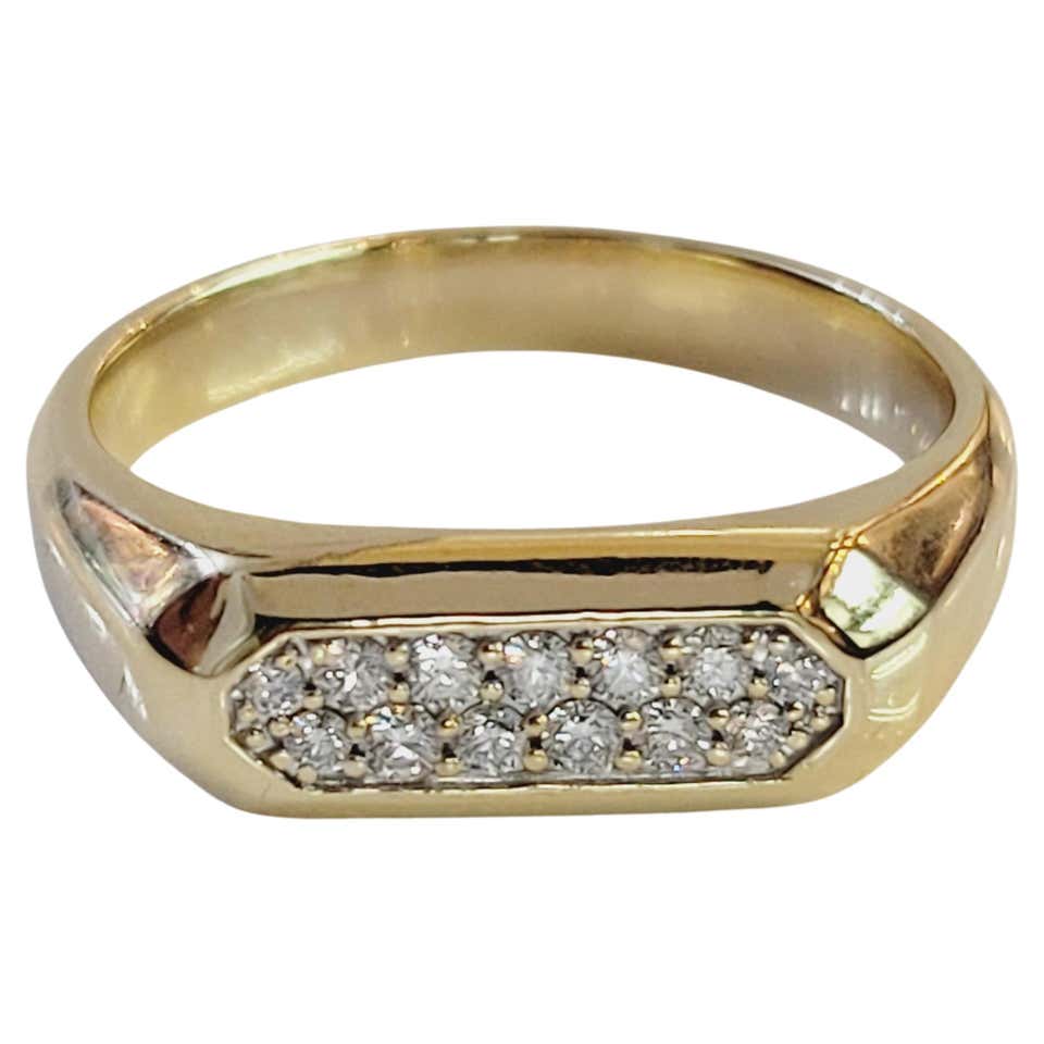 Mens 18k Gold Cluster Diamond Ring - 29 For Sale on 1stDibs