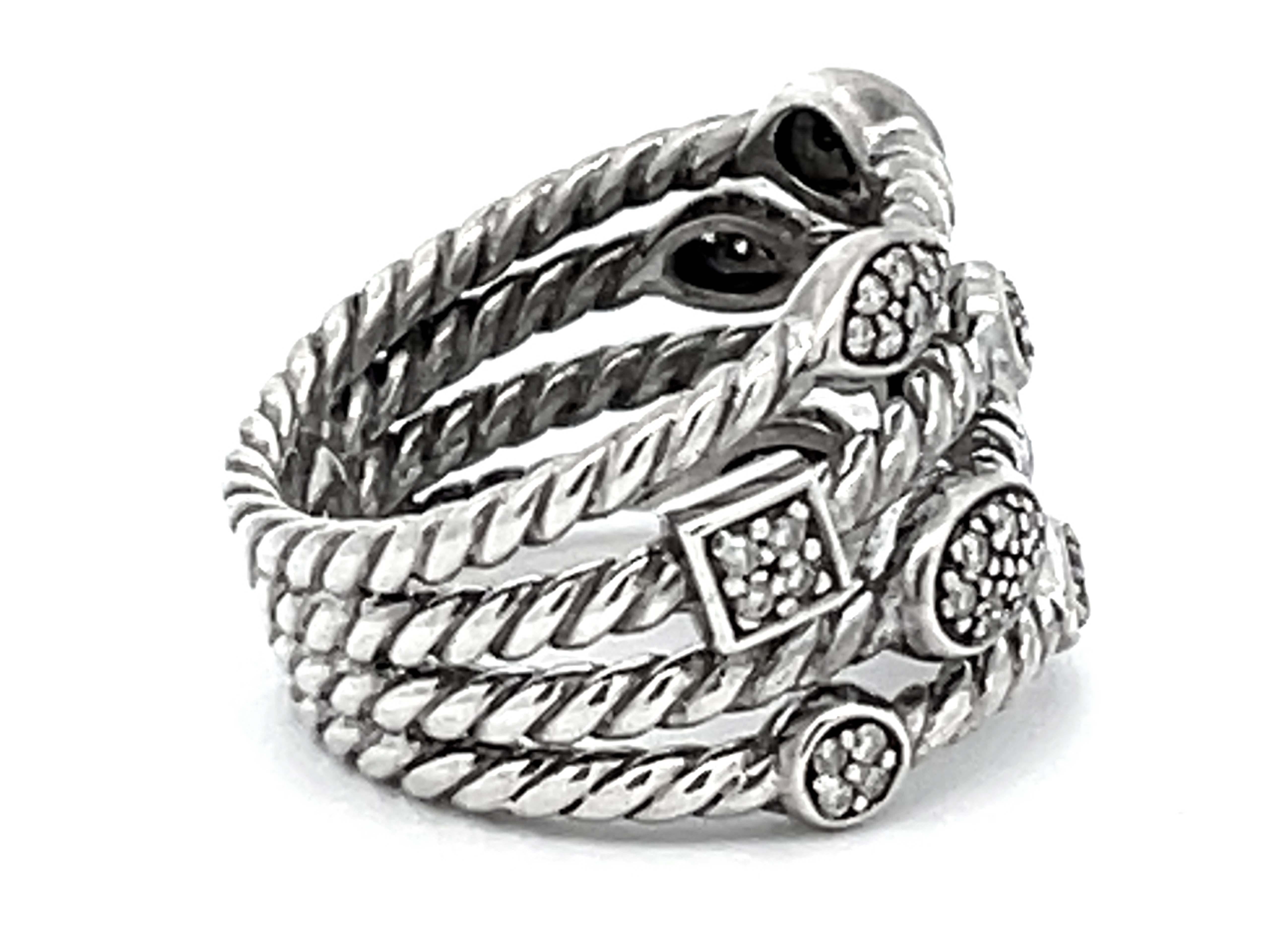 David Yurman Diamant Konfetti-Ring aus Sterlingsilber mit vier Reihen im Zustand „Gut“ in Honolulu, HI