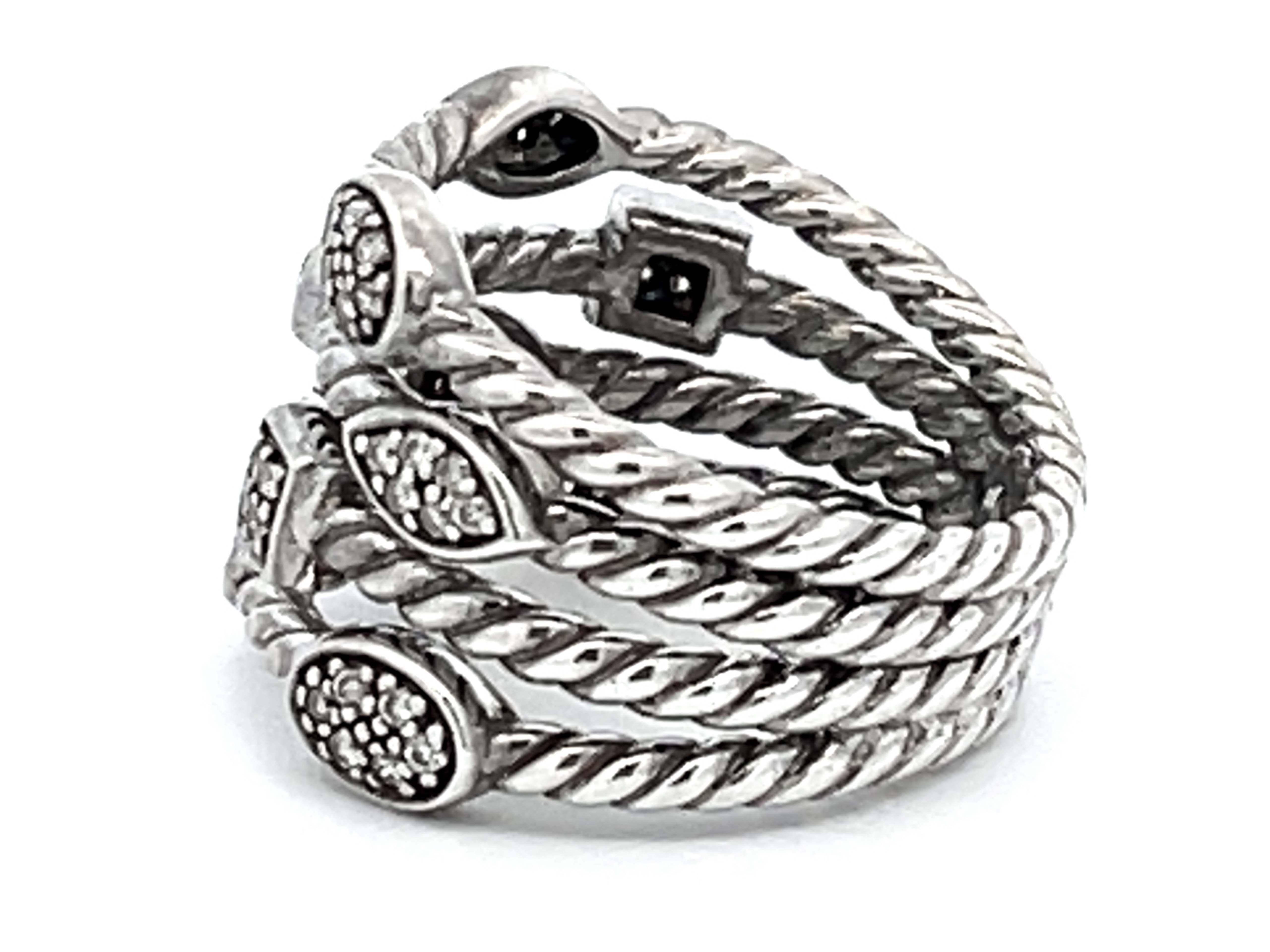 David Yurman Diamant Konfetti-Ring aus Sterlingsilber mit vier Reihen für Damen oder Herren