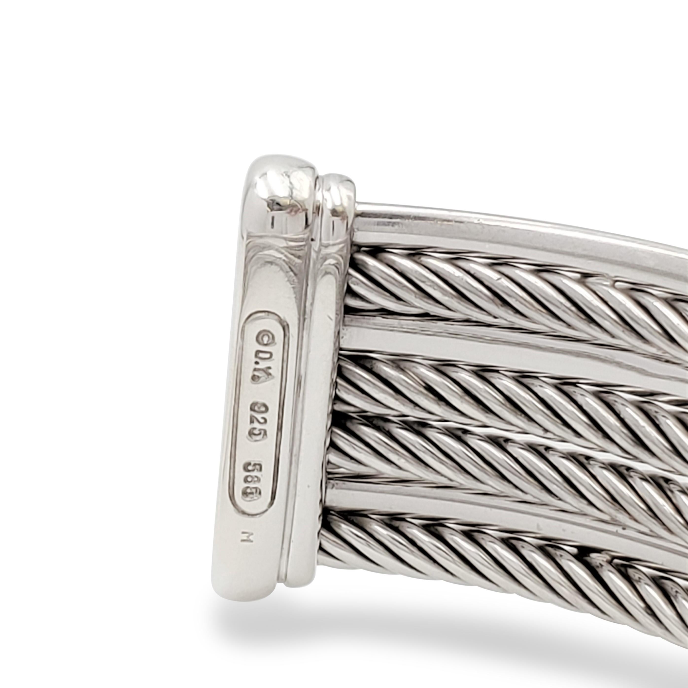 David Yurman Diamant 'Crossover' Vierreihiges Manschettenarmband für Damen oder Herren