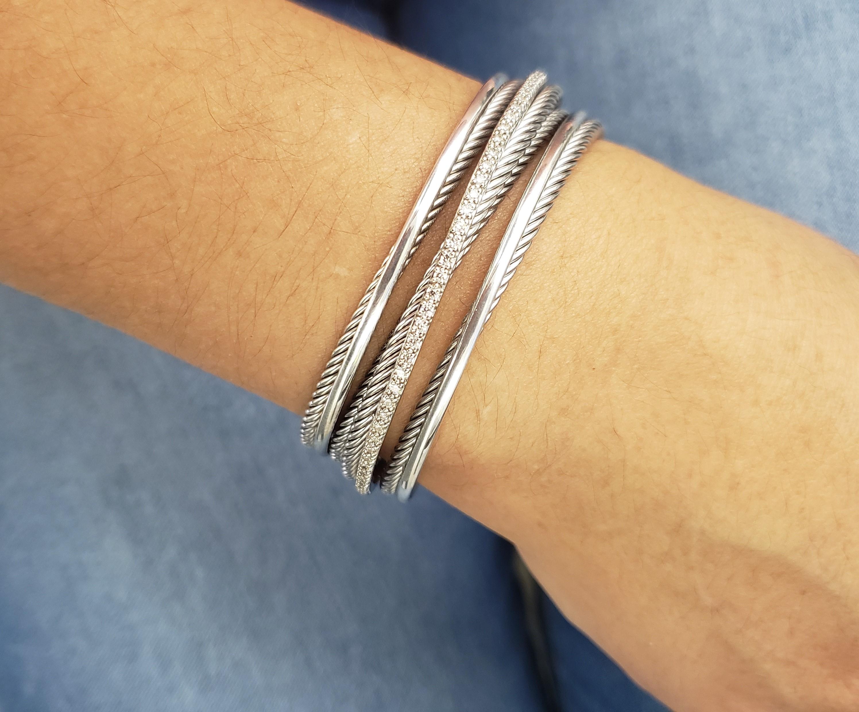 David Yurman Diamant 'Crossover' Vierreihiges Manschettenarmband 1