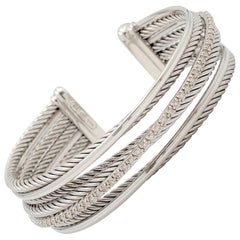 David Yurman Diamond 'Crossover' Four-Row Cuff Bracelet