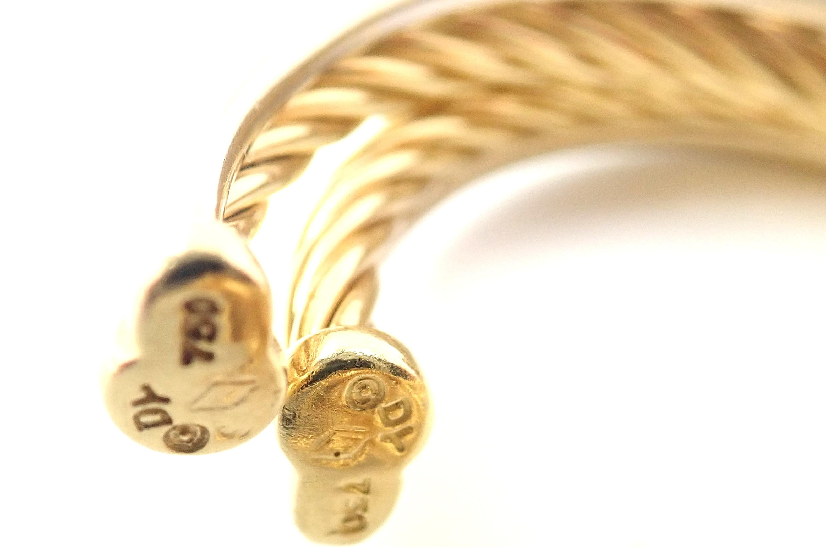 David Yurman Diamant Crossover Creolen aus Gelbgold, mittelgroß 4