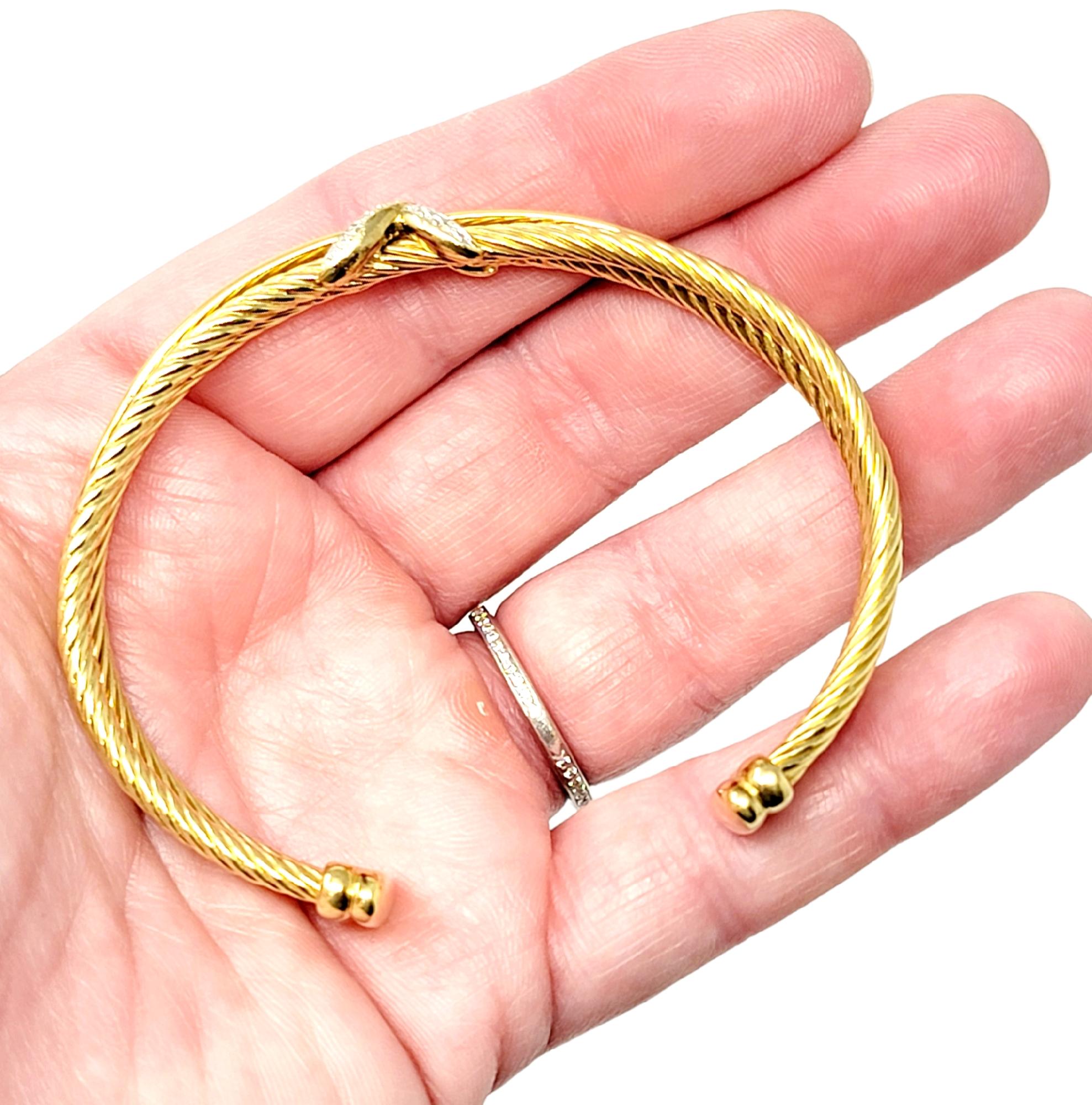 gold cable cuff bracelet