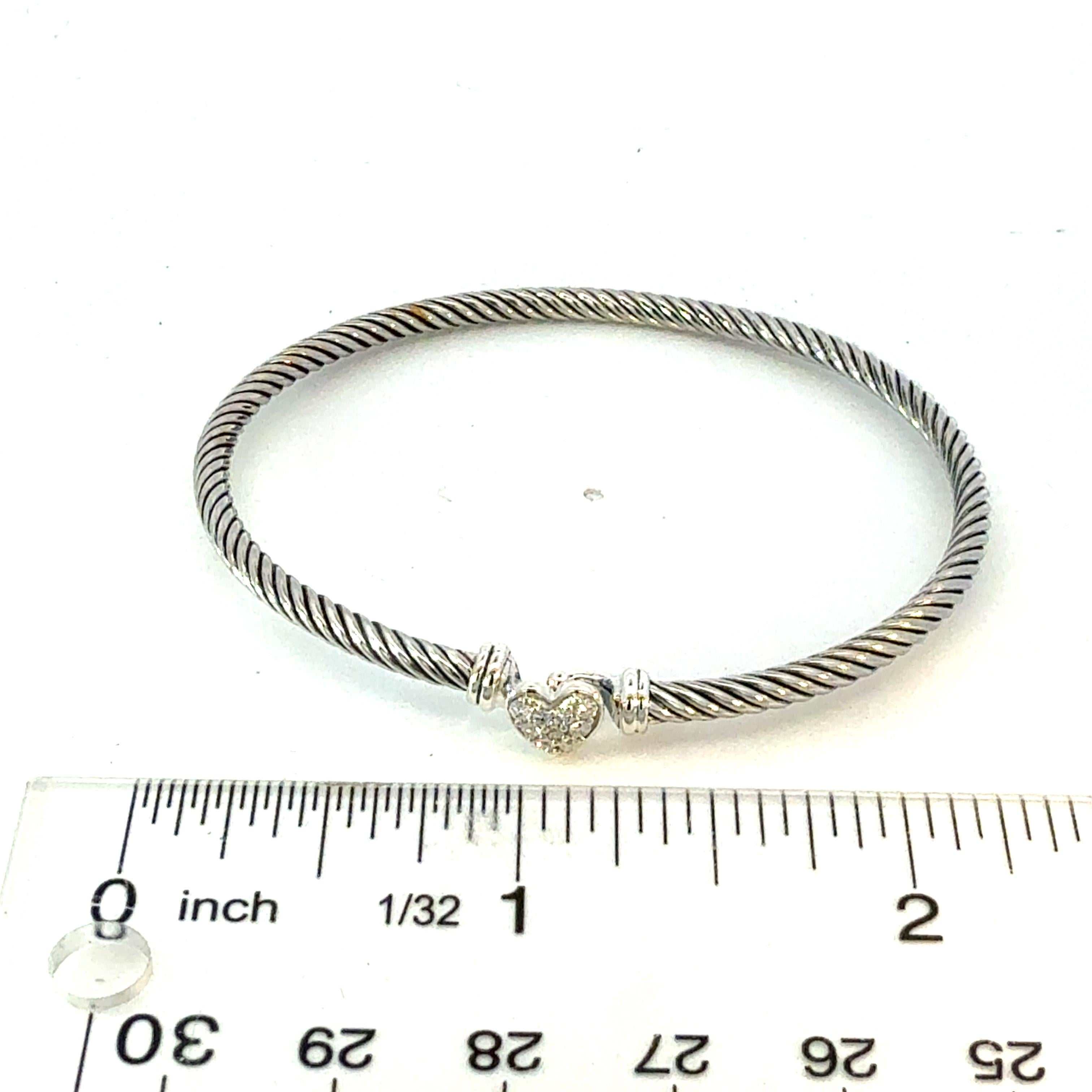 David Yurman Diamond Cuff Bracelet Size M 7.5