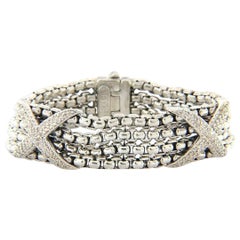 David Yurman Diamond Double X Station Bracelet in Sterling Silver